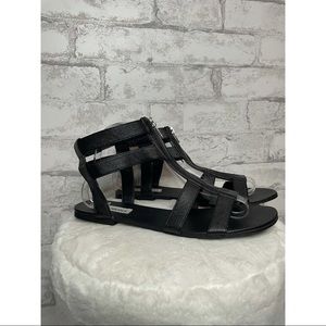 Steve Madden Black WIISE Gladiator Zip-up Sandals